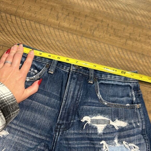 Abercrombie & Fitch high waist distressed jean shorts size 2 - Picture 9 of 11